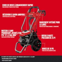 Laveuse à Pression électrique Craftsman, 2100 Lb/po², 1,2 Gal/min -Outsunnies Boutique 00277310d L