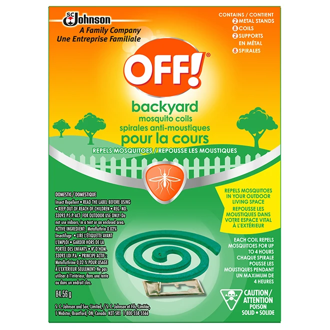 Spirales Anti-moustiques OFF!, Pour La Cours, 8/pqt 3 Spirales Anti-moustiques OFF!, Pour La Cours, 8/pqt