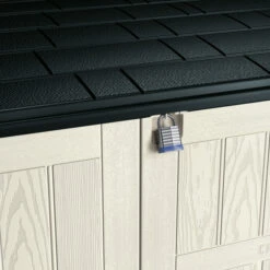 Coffre De Rangement Extérieur De Craftsman, Résine, Blanc Et Noir, 4 Pi L. X 2 Pi L. -Outsunnies Boutique 07805088e L