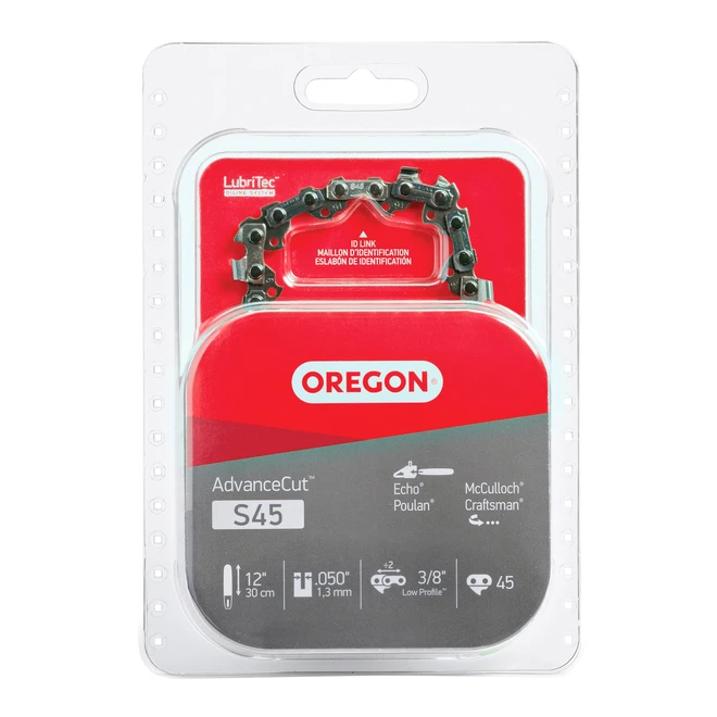 Chaîne Pour Scie Mécanique Oregon AdvanceCut S45, Pas De Chaîne De 3/8 Po, Calibre De 0,05 Po, Longueur Du Guide 12 Po 3 Chaîne Pour Scie Mécanique Oregon AdvanceCut S45, Pas De Chaîne De 3/8 Po, Calibre De 0,05 Po, Longueur Du Guide 12 Po