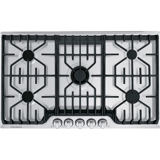 Surface De Cuisson Au Gaz Frigidaire Pro, 5 Brûleurs, 36 Po, 18 200 BTU, Acier Inoxydable 3 Surface De Cuisson Au Gaz Frigidaire Pro, 5 Brûleurs, 36 Po, 18 200 BTU, Acier Inoxydable