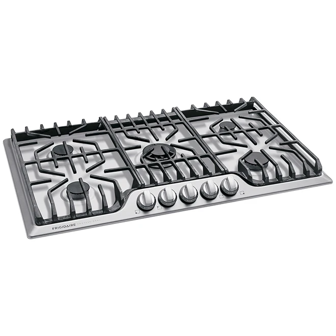 Surface De Cuisson Au Gaz Frigidaire Pro, 5 Brûleurs, 36 Po, 18 200 BTU, Acier Inoxydable 5 Surface De Cuisson Au Gaz Frigidaire Pro, 5 Brûleurs, 36 Po, 18 200 BTU, Acier Inoxydable – Image 3