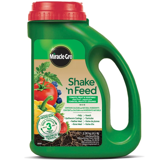 Engrais Pour Tomates, Fruits Et Légumes Miracle-Gro Shake 'n Feed, 10-5-15, 4,5 Lb 3 Engrais Pour Tomates, Fruits Et Légumes Miracle-Gro Shake 'n Feed, 10-5-15, 4,5 Lb
