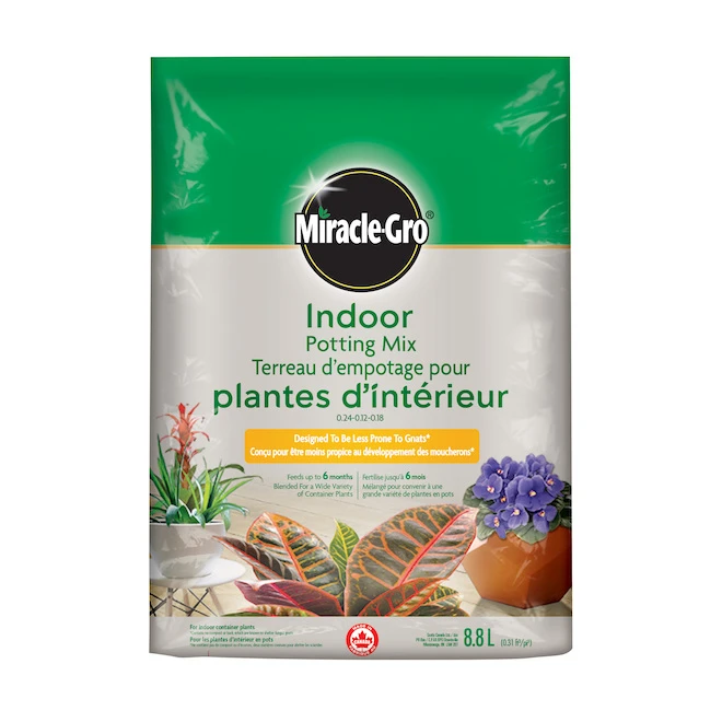 Terreau D'empotage Miracle-Gro Pour Plantes D'intérieur, 8,8 L 3 Terreau D'empotage Miracle-Gro Pour Plantes D'intérieur, 8,8 L
