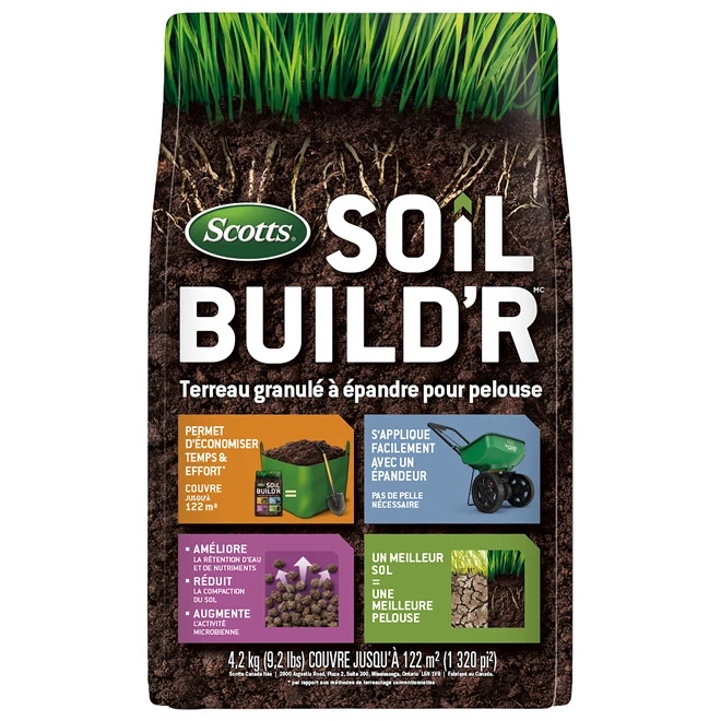 Terreau à épandre Pour Pelouse Soil Build'R De Scotts, 9,2 Lb, 1313 Pi² 3 Terreau à épandre Pour Pelouse Soil Build'R De Scotts, 9,2 Lb, 1313 Pi²