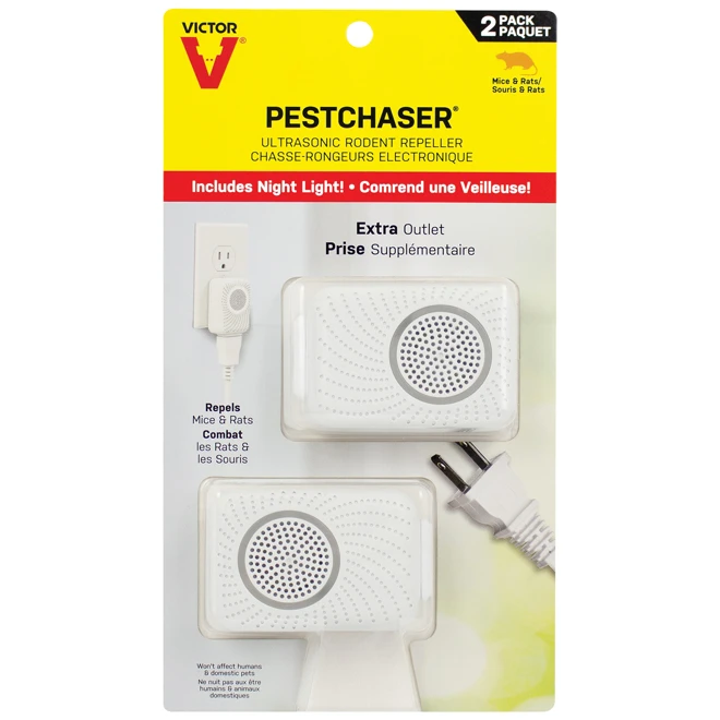 VICTOR Répulsif Ultrasonique électronique à Rongeurs, Pestchaser, Paquet De 2 4 VICTOR Répulsif Ultrasonique électronique à Rongeurs, Pestchaser, Paquet De 2 – Image 2