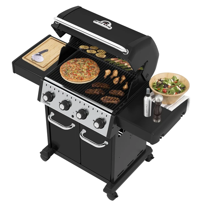 Barbecue Broil King Crown 420 Gaz Naturel De 40 000 BTU, 4 Brûleurs, Noir 5 Barbecue Broil King Crown 420 Gaz Naturel De 40 000 BTU, 4 Brûleurs, Noir – Image 3