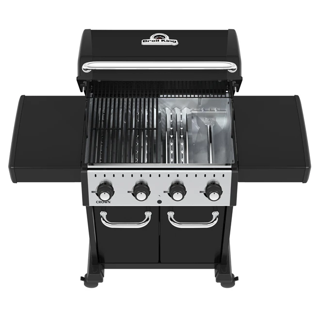 Barbecue Broil King Crown 420 Gaz Naturel De 40 000 BTU, 4 Brûleurs, Noir 6 Barbecue Broil King Crown 420 Gaz Naturel De 40 000 BTU, 4 Brûleurs, Noir – Image 4