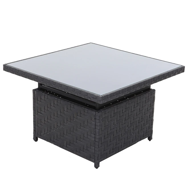 Table Basse Ajustable Dartford Par Allen + Roth, 40 Po X 20 Po, Aluminium, Osier Et Verre, Gris 3 Table Basse Ajustable Dartford Par Allen + Roth, 40 Po X 20 Po, Aluminium, Osier Et Verre, Gris