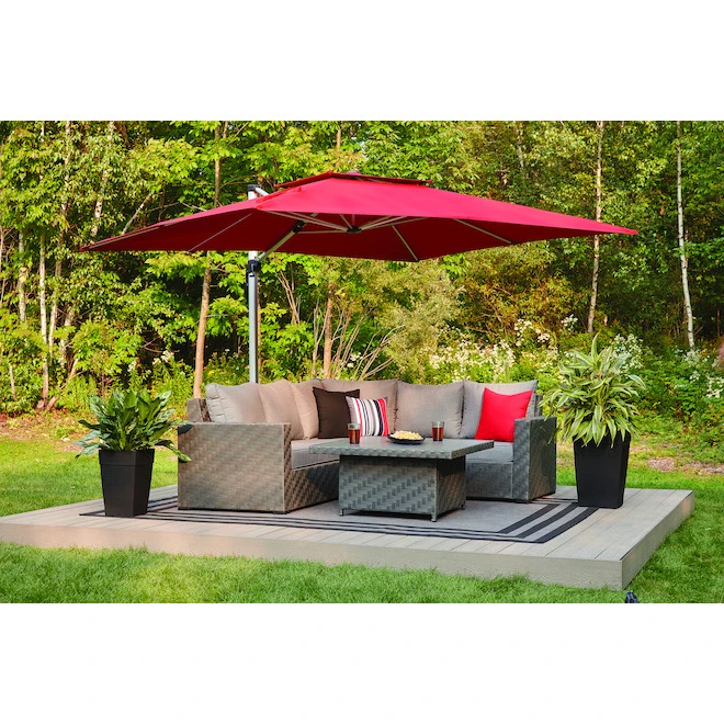 Table Basse Ajustable Dartford Par Allen + Roth, 40 Po X 20 Po, Aluminium, Osier Et Verre, Gris 5 Table Basse Ajustable Dartford Par Allen + Roth, 40 Po X 20 Po, Aluminium, Osier Et Verre, Gris – Image 3