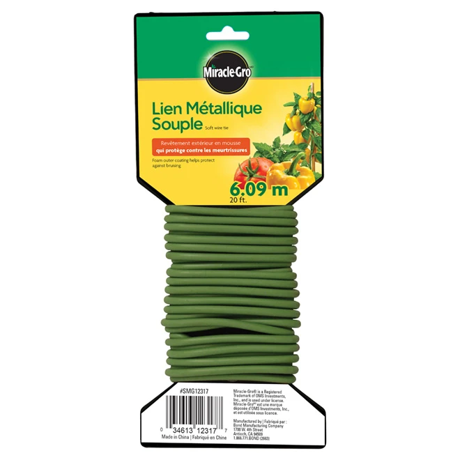Attache Pour Plante Miracle-Gro, Métalique Souple, 20 Pi, Vert 3 Attache Pour Plante Miracle-Gro, Métalique Souple, 20 Pi, Vert
