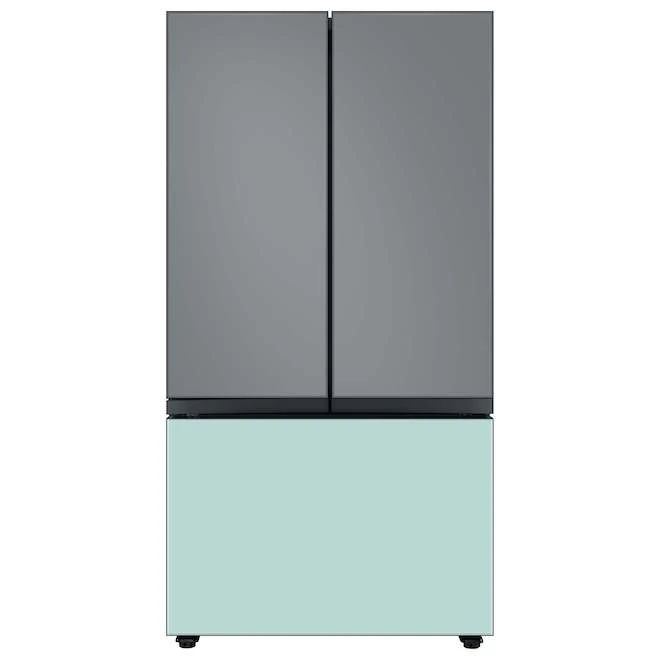 Panneau De Tiroir Congélateur Pour Réfrigérateur 3 Portes Bespoke De Samsung, Verre, Gris Mat, 17,63 X 42,13 X 0,75 Po 4 Panneau De Tiroir Congélateur Pour Réfrigérateur 3 Portes Bespoke De Samsung, Verre, Gris Mat, 17,63 X 42,13 X 0,75 Po – Image 2