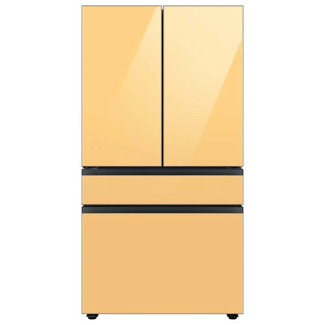 Panneau Supérieur Pour Réfrigérateur 4 Portes Bespoke De Samsung, Verre, Jaune Soleil Levant, 17,63 X 35,5 X 0,75 Po 4 Panneau Supérieur Pour Réfrigérateur 4 Portes Bespoke De Samsung, Verre, Jaune Soleil Levant, 17,63 X 35,5 X 0,75 Po – Image 2