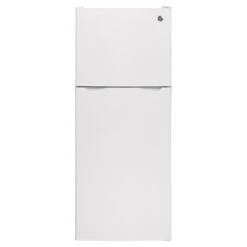 Réfrigérateur à Congélateur En Haut GE Format Appartement Avec 2 Bacs à Légumes, 24 Po, 11,55 Pi³, Blanc