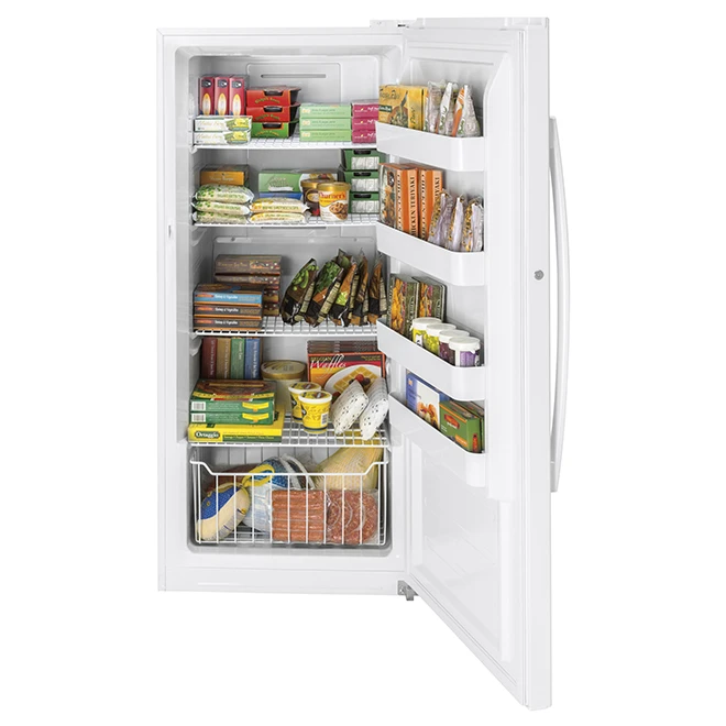 Congélateur Vertical GE, 28 Po, 14,1 Pi³, Blanc 6 Congélateur Vertical GE, 28 Po, 14,1 Pi³, Blanc – Image 4