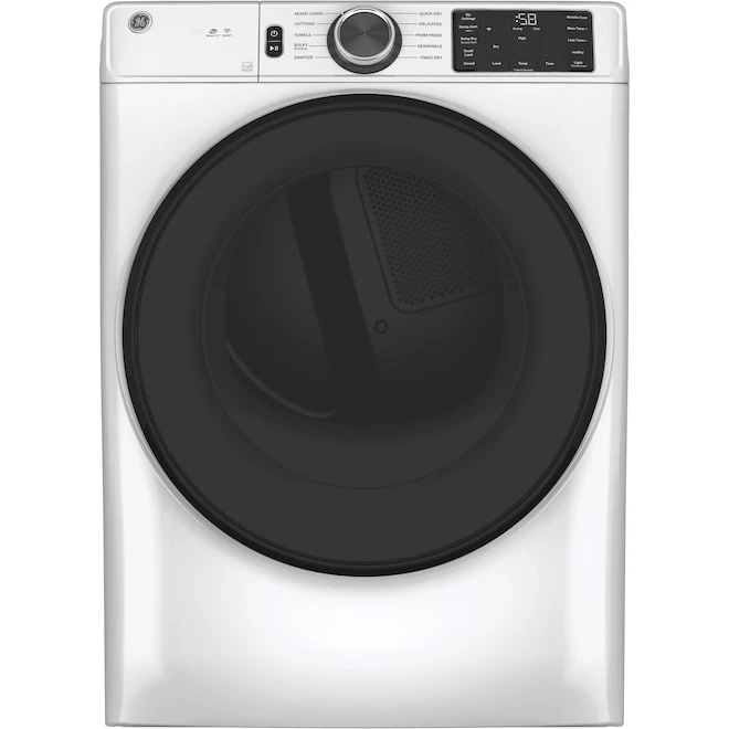 Sécheuse électrique GE Appliances, 7,8 Pi³, Ventilation 4 Voies, Porte Réversible, Blanche, Certifiée Energy Star 3 Sécheuse électrique GE Appliances, 7,8 Pi³, Ventilation 4 Voies, Porte Réversible, Blanche, Certifiée Energy Star
