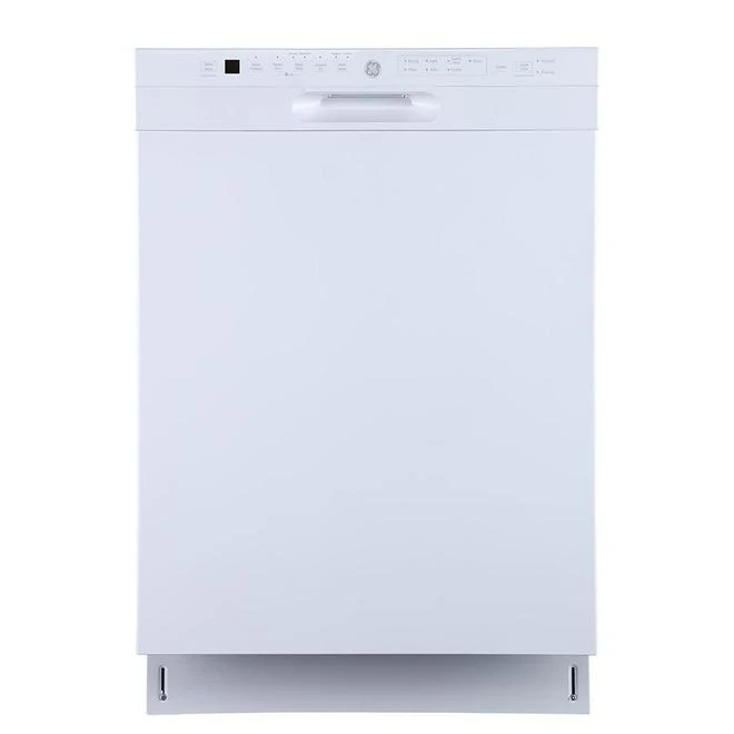 Lave-vaisselle Encastré à Commandes Frontales GE Blanc Avec Broyeur D'aliments Piranha 3 Lave-vaisselle Encastré à Commandes Frontales GE Blanc Avec Broyeur D'aliments Piranha
