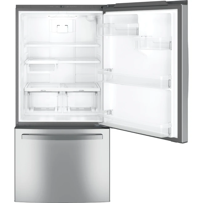 Réfrigérateur à Congélateur Inférieur GE De 24,9 Pi Cu Avec Machine à Glace (inox Résistant Aux Empreintes) 4 Réfrigérateur à Congélateur Inférieur GE De 24,9 Pi Cu Avec Machine à Glace (inox Résistant Aux Empreintes) – Image 2