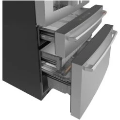 Réfrigérateur Deux Portes à 2 Tiroirs Et Congélateur Inférieur 36 Po Café En Acier Inoxydable -Outsunnies Boutique 23086131c L