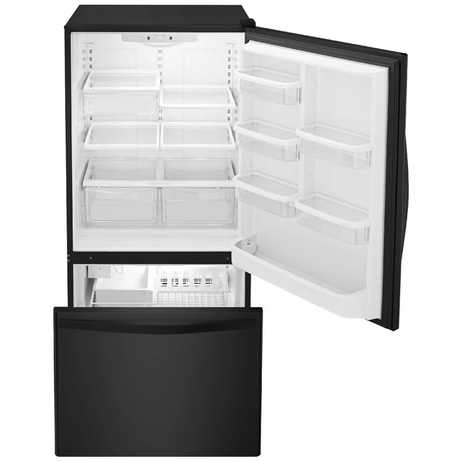 Réfrigérateur à Congélateur En Bas Whirlpool Avec Machine à Glace Intégrée, 33 Po, 22 Pi³, Noir 4 Réfrigérateur à Congélateur En Bas Whirlpool Avec Machine à Glace Intégrée, 33 Po, 22 Pi³, Noir – Image 2