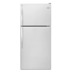 Réfrigérateur Whirlpool à Congélateur Supérieur, 30 Po, 18 Pi³, Acier Inoxydable Monochrome