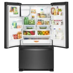 Réfrigérateur à Portes Françaises Whirlpool, 36 Po, 24,7 Pi³, Acier Inoxydable Noir -Outsunnies Boutique 30005554d L