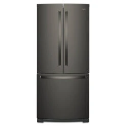 Whirlpool Réfrigérateur à Portes Françaises, 30po, 20 Pi³, Inox Noir