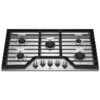 Surface De Cuisson Au Gaz Whirlpool, 5 Brûleurs, 36 Po, 15 000 BTU, Acier Inoxydable 2 Surface De Cuisson Au Gaz Whirlpool, 5 Brûleurs, 36 Po, 15 000 BTU, Acier Inoxydable -Outsunnies Boutique 30005882 L