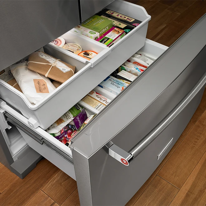 Réfrigérateur à Portes Françaises KitchenAid Avec Fini PrintShield, 36 Po, 26,8 Pi³, Acier Inoxydable 5 Réfrigérateur à Portes Françaises KitchenAid Avec Fini PrintShield, 36 Po, 26,8 Pi³, Acier Inoxydable – Image 3