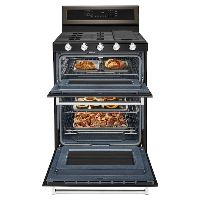 Cuisinière Double KitchenAid(MD) Au Gaz, 30", 6 Pi³, Inox Noir 6 Cuisinière Double KitchenAid(MD) Au Gaz, 30", 6 Pi³, Inox Noir – Image 4