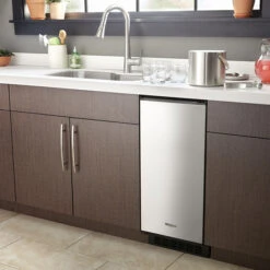 Machine à Glaçons Whirlpool, Technologie De Glace Transparente, 15 Po, Acier Inoxydable, Capacité De 25 Lb -Outsunnies Boutique 30006378c L