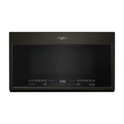 Four à Micro-ondes à Hotte Intégrée Whirlpool, 2,1 Pi3, 1000 Watts, Acier Inoxydable Noir