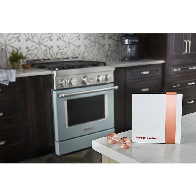 Ensemble De 2 Médaillons Cuivrés Pour Poignée De Cuisinière Style Commercial KitchenAid, Aluminium 5 Ensemble De 2 Médaillons Cuivrés Pour Poignée De Cuisinière Style Commercial KitchenAid, Aluminium – Image 3