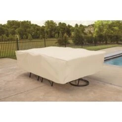 Housse Pour Ensemble De Table Et Chaises Pour Patio Elemental, 114 Po X 30 Po X 72 Po, Beige -Outsunnies Boutique 30736569c L