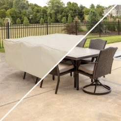 Housse Pour Ensemble De Table Et Chaises Pour Patio Elemental, 114 Po X 30 Po X 72 Po, Beige -Outsunnies Boutique 30736569d L