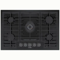 Surface De Cuisson Au Gaz De 30 Po Série 800 De Bosch, 5 Brûleurs, Porcelaine Noire