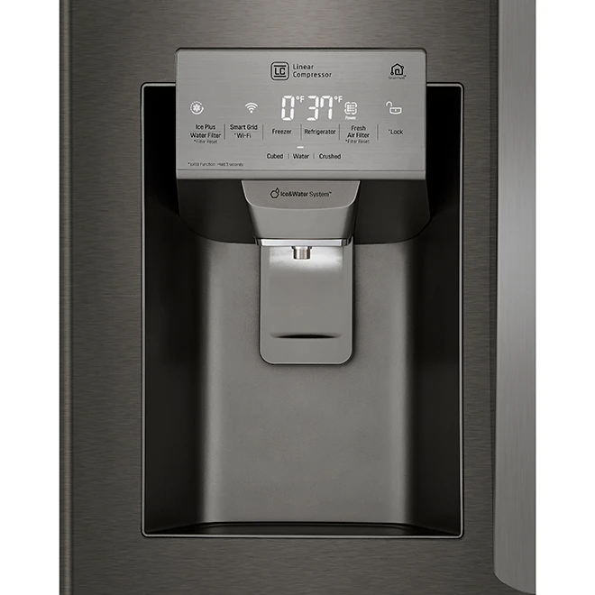 Réfrigérateur à Portes Françaises LG Avec SmartThinQ, 33 Po, 24,5 Pi³, Acier Inoxydable Noir 6 Réfrigérateur à Portes Françaises LG Avec SmartThinQ, 33 Po, 24,5 Pi³, Acier Inoxydable Noir – Image 4