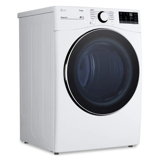 Sécheuse électrique à Capteur Blanche De 7,4 Pi³ LG, Superposable, Porte Battante Réversible, Ventilation à 4 Voies 5 Sécheuse électrique à Capteur Blanche De 7,4 Pi³ LG, Superposable, Porte Battante Réversible, Ventilation à 4 Voies – Image 3