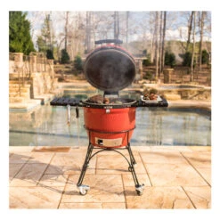 Barbecue Au Charbon Avec Tablettes Latérales Kamado Joe Classic II, Céramique, 18 Po, 256 Po², Rouge -Outsunnies Boutique 32018592c L