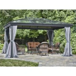 Gazebo Penguin 12 'x 16' Gazebo En Gris