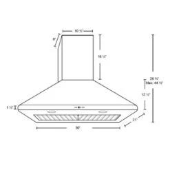 Hotte Murale Avec Filtre à Chicanes, 480 PCM, 30" 9 Hotte Murale Avec Filtre à Chicanes, 480 PCM, 30" -Outsunnies Boutique 330008669 AlternateImage2 l