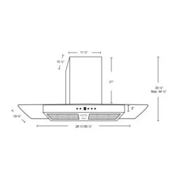 Hotte Murale Avec Accents En Verre, 480 PCM, 36" -Outsunnies Boutique 330008670 AlternateImage2 l
