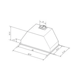 Hotte Encastrée Cyclone, 580 PCM, 28", Acier Inoxydable -Outsunnies Boutique 330008672 AlternateImage2 l