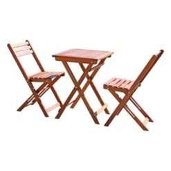 Vifah Malibu Outdoor 3-Piece Wood Bistro Set