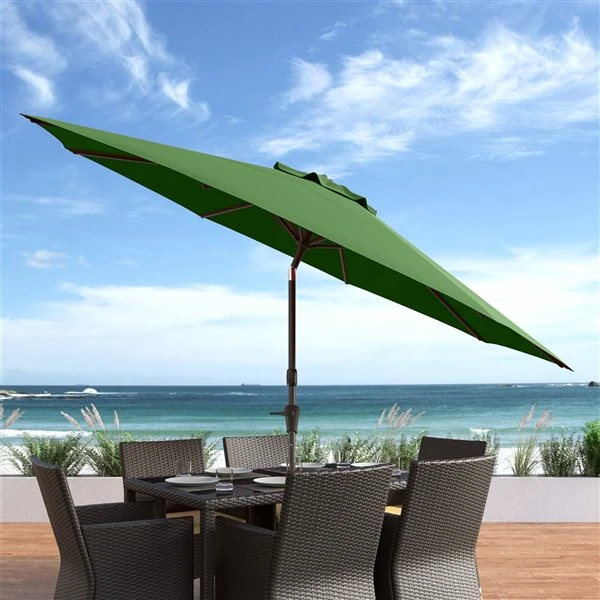 CorLiving Parasol De Patio Inclinable De 10 Pieds Résistant Aux UV Et Au Vent En Vert Forêt 4 CorLiving Parasol De Patio Inclinable De 10 Pieds Résistant Aux UV Et Au Vent En Vert Forêt – Image 2