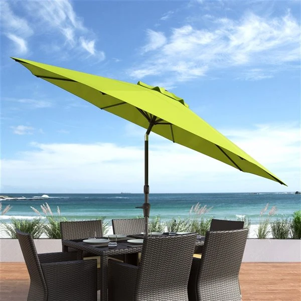 CorLiving Parasol De Patio Inclinable De 10 Pieds Résistant Aux UV Et Au Vent En Vert Citron 4 CorLiving Parasol De Patio Inclinable De 10 Pieds Résistant Aux UV Et Au Vent En Vert Citron – Image 2
