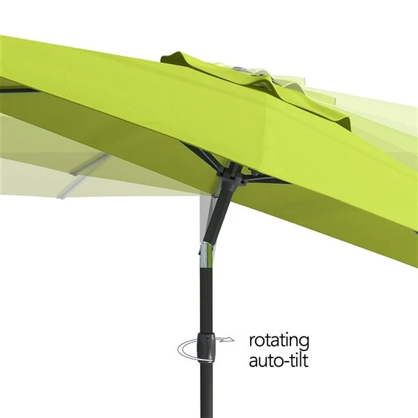 CorLiving Parasol De Patio Inclinable De 10 Pieds Résistant Aux UV Et Au Vent En Vert Citron 7 CorLiving Parasol De Patio Inclinable De 10 Pieds Résistant Aux UV Et Au Vent En Vert Citron – Image 5