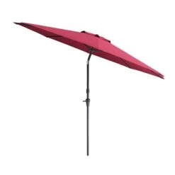 CorLiving Parasol De Patio Inclinable De 10 Pieds Résistant Aux UV Et Au Vent En Rouge Vin