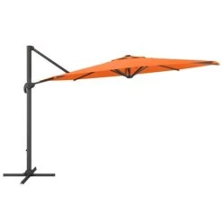 CorLiving Parasol De Patio Inclinable Et Rotatif De Luxe Résistant Aux UV De 11,5 Pieds En Orange