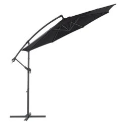 CorLiving Parasol De Terrasse Déporté Résistant Aux UV De 9,5 Pieds En Noir -Outsunnies Boutique 330608046 AlternateImage2 l